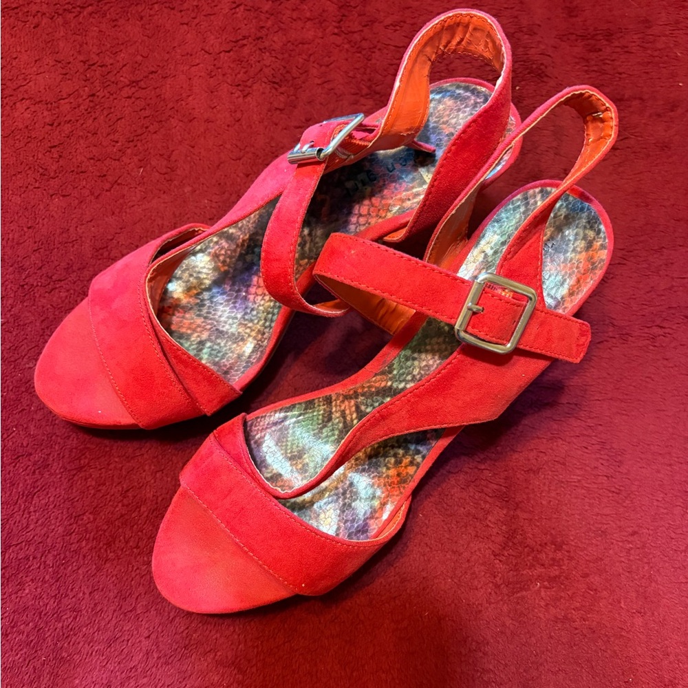 Madden Girl Red Slingback Heels Size 10